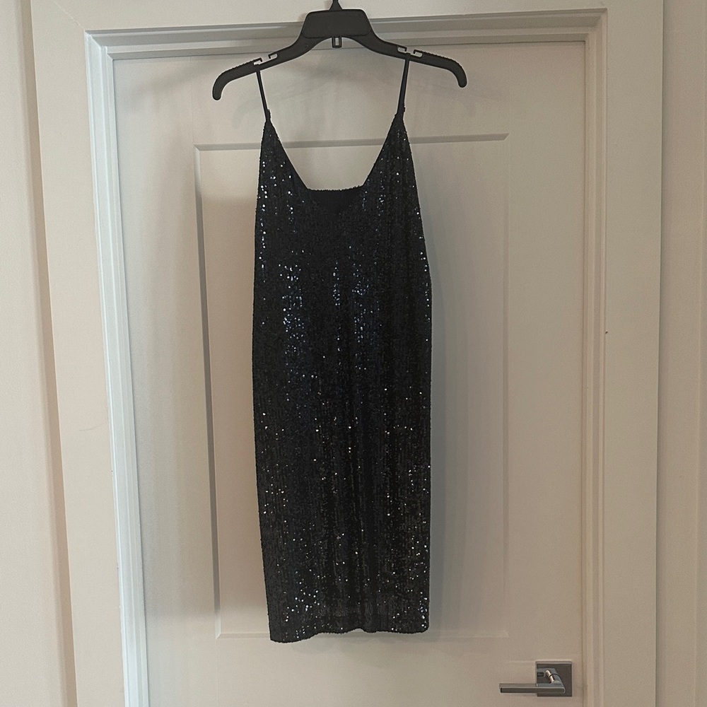 Fifteen Twenty Black Sequin Slip Dress